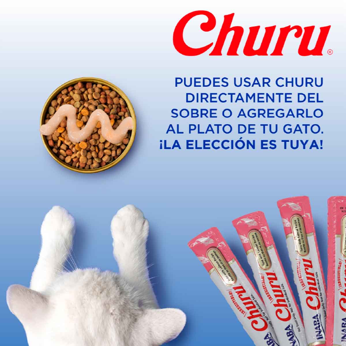 PAQUETE 20 PZ DE PREMIOS CHURUS PARA GATO ATÚN CON VIEIRAS + REGALO - FridaPets - Gato - Alimento - Húmedo - INABA