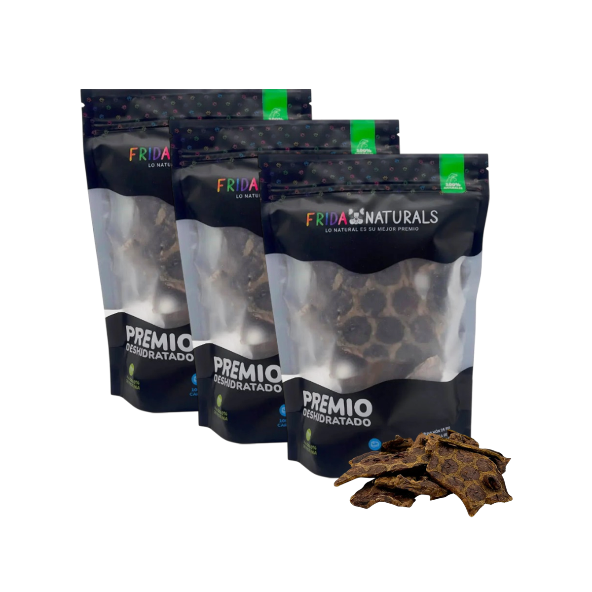 3 BOLSAS DE PULMON DE RES DESHIDRATADO PREMIOS PARA PERROS