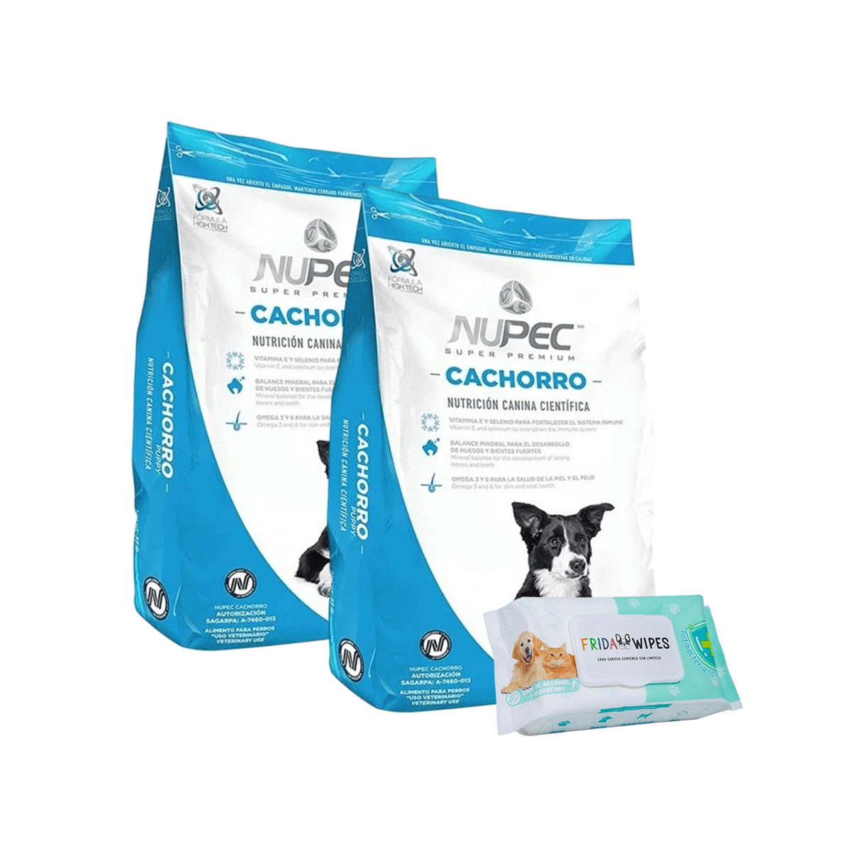 2 Costales De Croquetas Nupec Cachorro 2kg + Toallitas - FridaPets - Perro - Alimento - Seco - Nupec