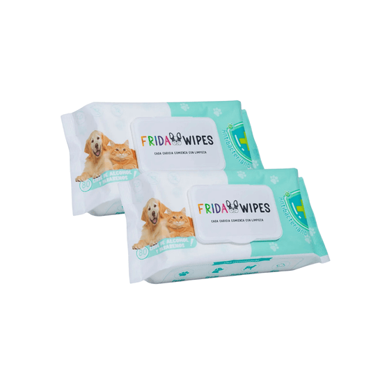 2 Pack 160 Toallitas Humedas Limpiadoras Pawsy Perros Gatos - FridaPets - Perro y gato - Accesorios - Frida Pets