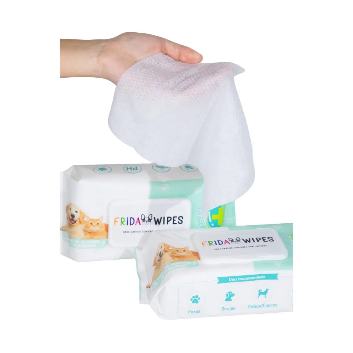 2 Pack 160 Toallitas Humedas + Rollos de Carnaza Frida Naturals - FridaPets - Perro - Snacks - Frida Wipes