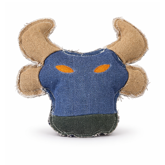 Juguete de tela para gato con forma de toro
