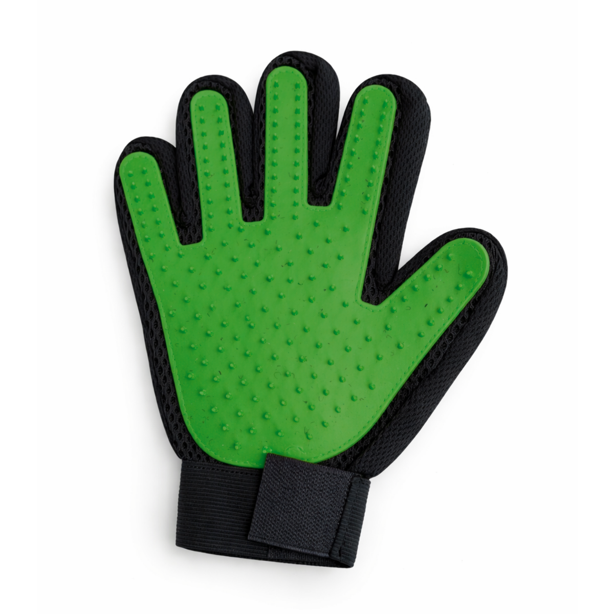 Guante cepillo negro con superficie verde