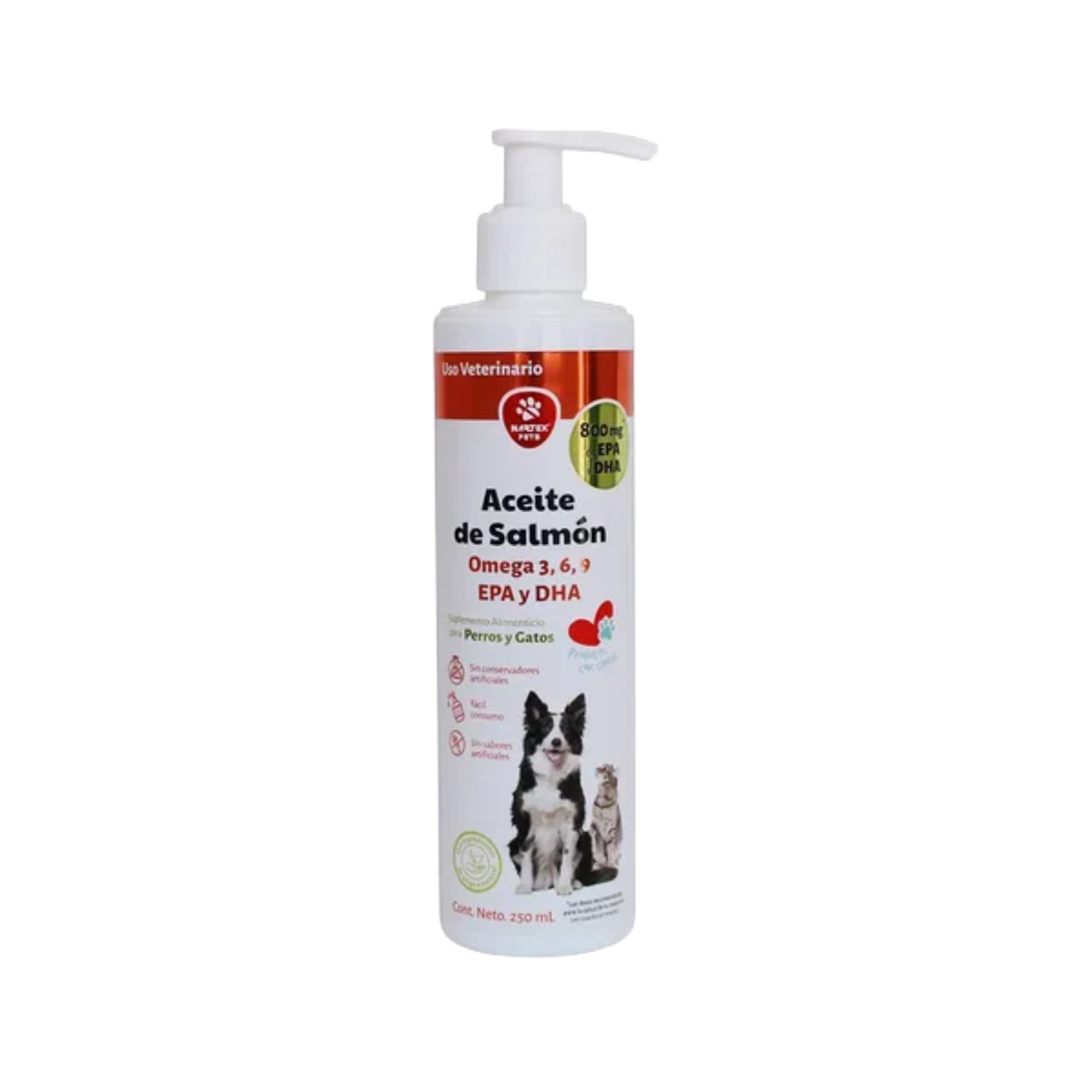Nartex Aceite de Salmón 250 ml de Nartex, empaque de la presentación ofrecida