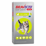 Caja de Bravecto Plus para gatos de 1.2 a 2.8 kg.