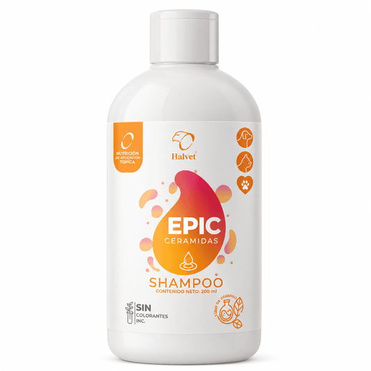 Frasco blanco de Halvet Epic Ceramidas Shampoo de 200 ml