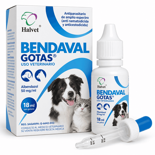 Caja y frasco gotero de Halvet Bendaval Gotas de 18 ml