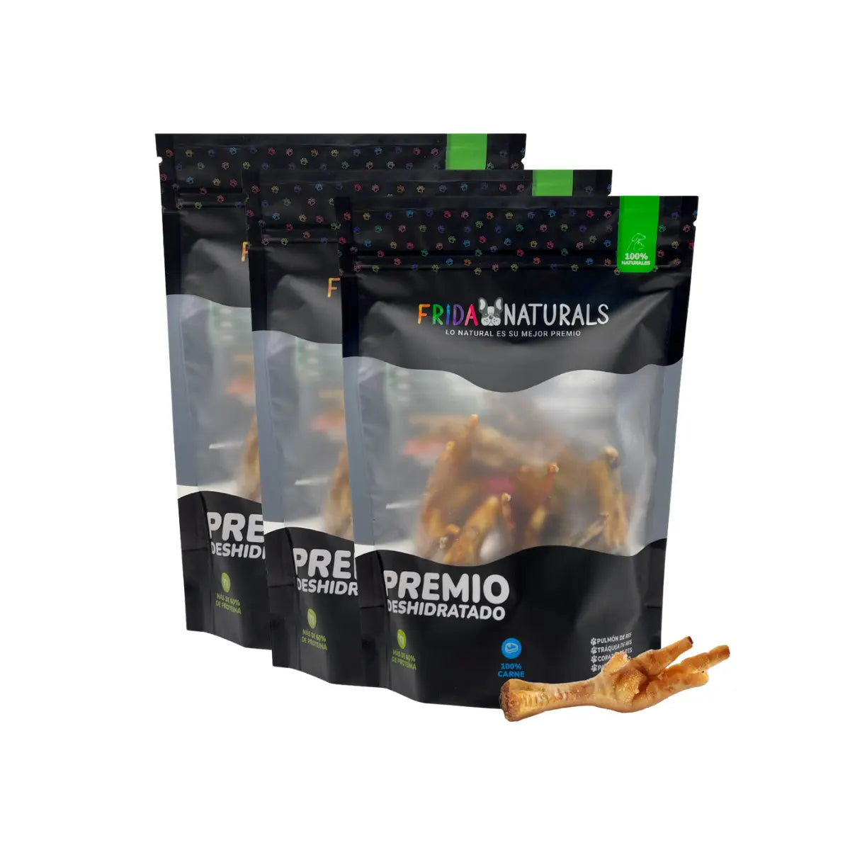 Frida Naturals 42 patas de pollo deshidratadas Premios para Perros Frida Naturals