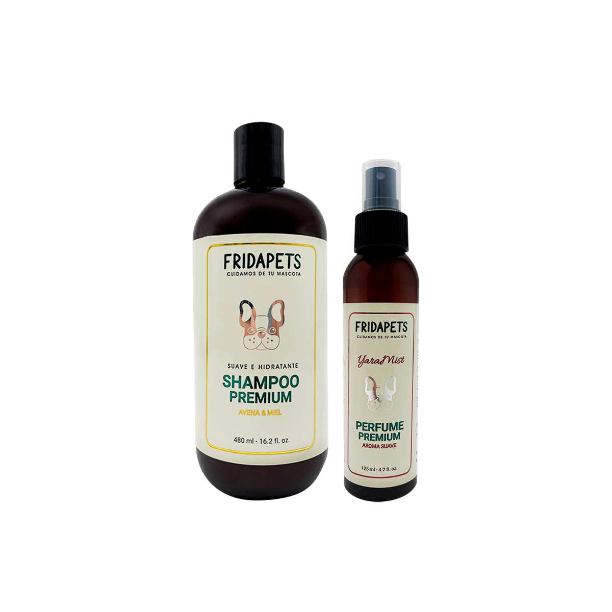Kit Frida Pets con shampoo de 480 ml, perfume de 125 ml