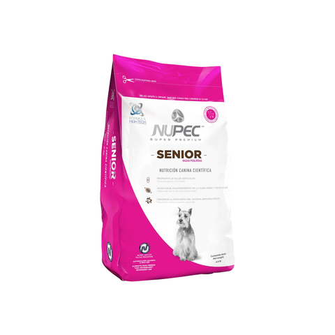Bolsa blanca y fucsia de NUPEC Senior Razas Pequeñas.