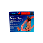 Caja de NexGard Spectra de una tableta, con franja roja para perros de 30.1 a 60 kg.