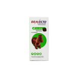 Caja blanca de Bravecto con distintivo verde y la imagen de un perro.