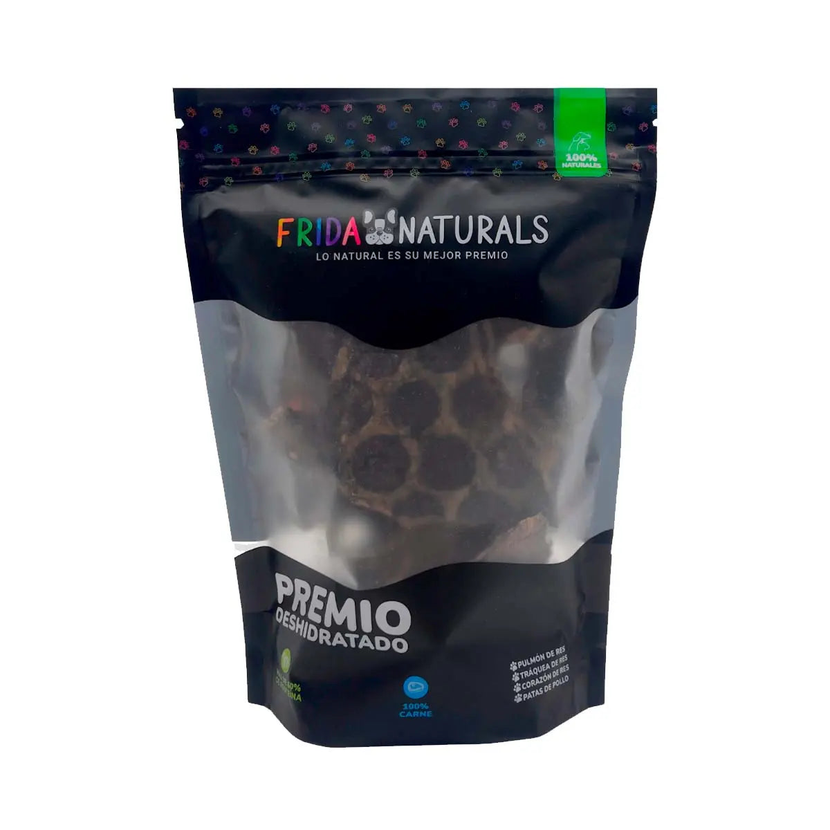 PREMIOS PARA PERROS PATA DE POLLO, PULMON Y TRAQUEA DE RES Frida Naturals