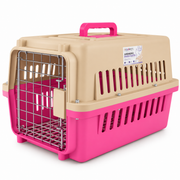 Transportadora chica Frida Pets beige con rosa
