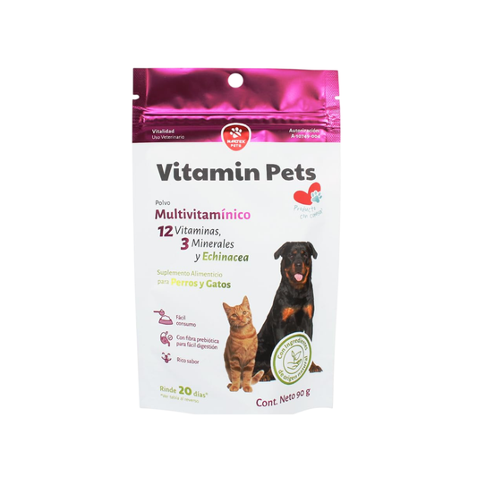 Nartex Vitamin Pets en polvo 90 g de Nartex, empaque de la presentación ofrecida