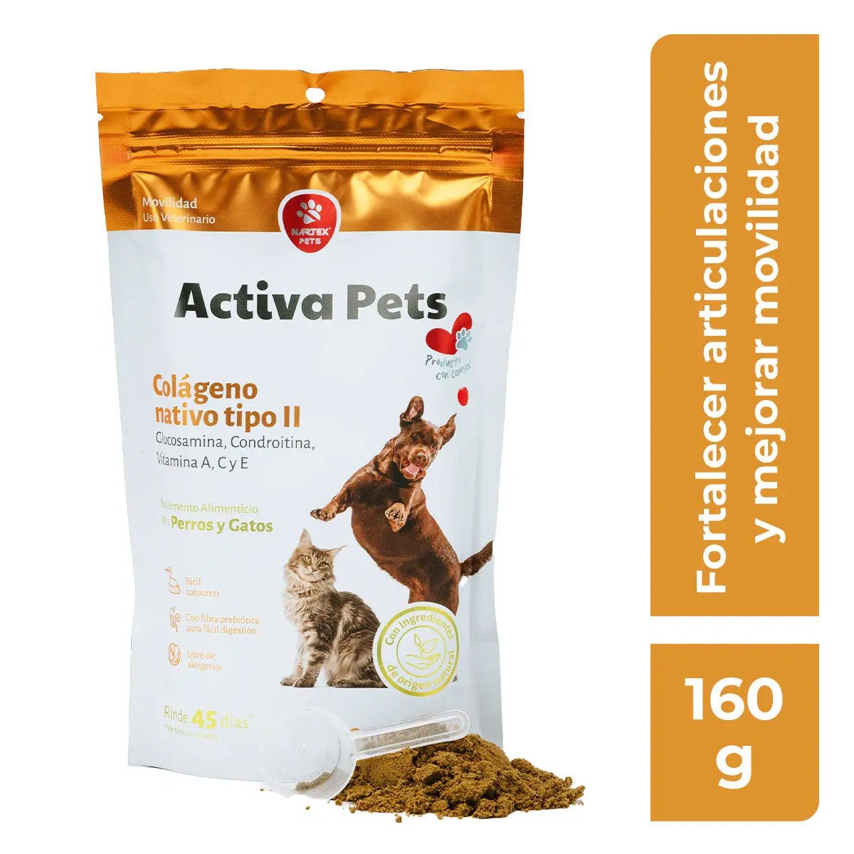 Activa Pets Colágeno Nativo Tipo II - Nartex - FridaPets - Perro y gato - Snacks - Nartex