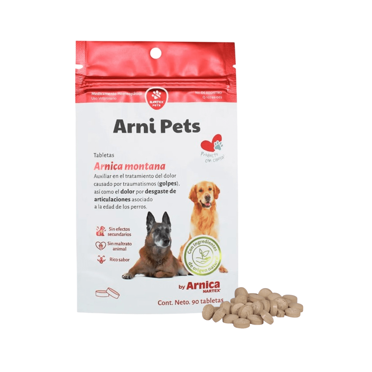 Arni Pets Tabletas con Árnica Montana - Nartex - FridaPets - Perro - Snacks - Nartex