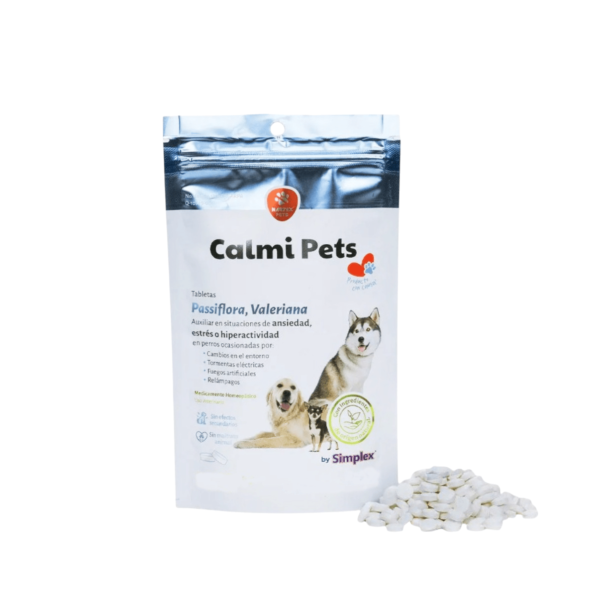 Calmi Pets Tabletas con Pasiflora y Valeriana para Perros - Nartex - FridaPets - Perro - Salud y bienestar - Nartex