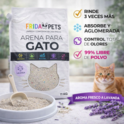 Presentación de arena Frida Pets aroma lavanda