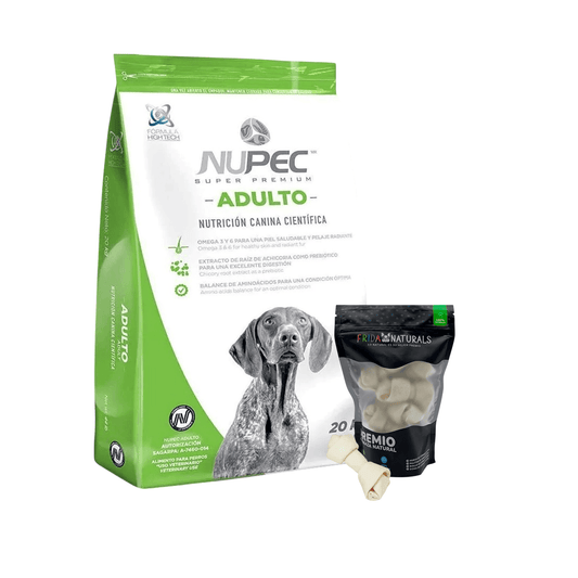 Croquetas Nupec Adulto 20kg+ 8 Huesos Carnaza Frida Naturals - FridaPets - Perro - Alimento - Seco - Nupec