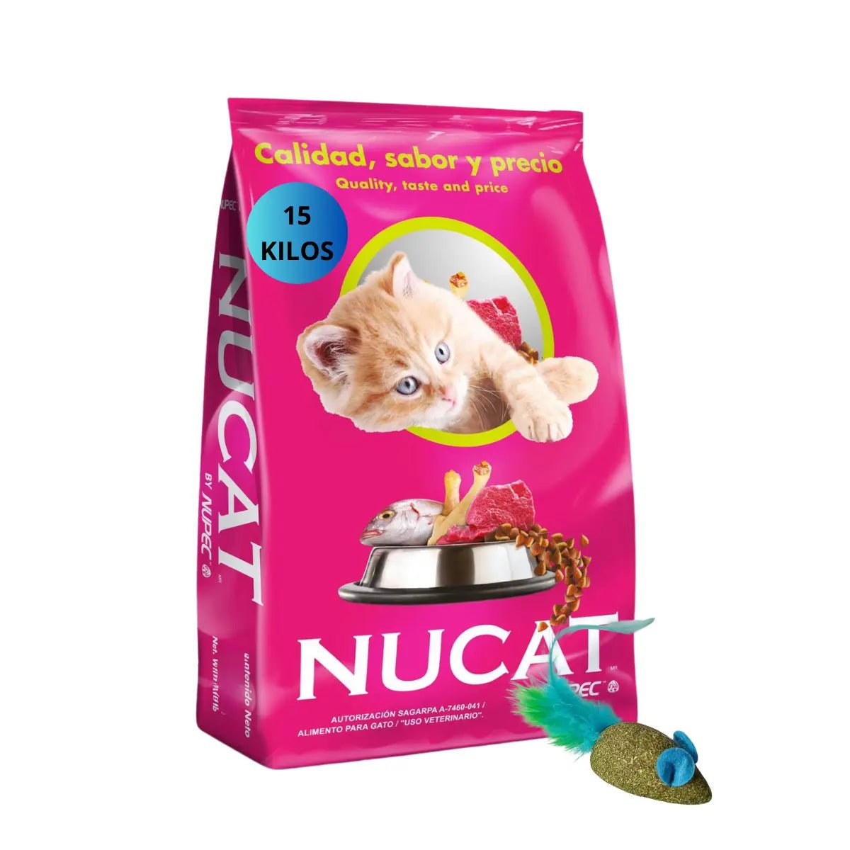 Croquetas Para Gato Adulto Nucat 15 Kg + Regalo Para Gato - FridaPets - Gato - Alimento - Seco - Nucat