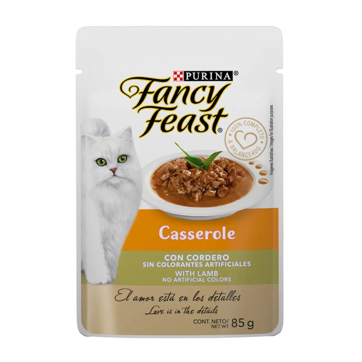 Fancy Feast Casserole de Cordero para Gato Adulto | Pack 20 Sobres Gourmet y Nutritivos - FridaPets - Gato - Alimento - Húmedo - Purina