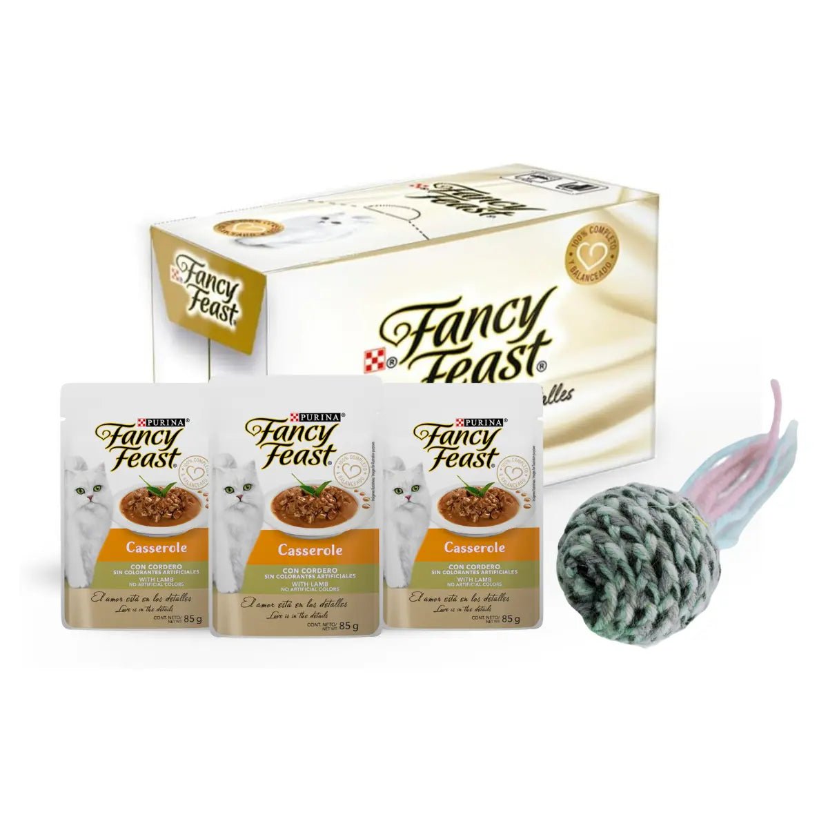 Fancy Feast Casserole de Cordero para Gato Adulto | Pack 20 Sobres Gourmet y Nutritivos - FridaPets - Gato - Alimento - Húmedo - Purina