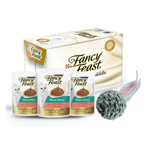 Fancy Feast Petit Filets de Salmón para Gato Adulto | Pack 20 Sobres - FridaPets - Gato - Alimento - Húmedo - Purina