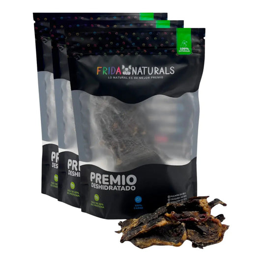 FRIDA NATURALS 3 BOLSAS DE CORAZON DE RES DESHIDRATADO PREMIOS PARA PERROS - FridaPets - Perro - Snacks - Frida Naturals