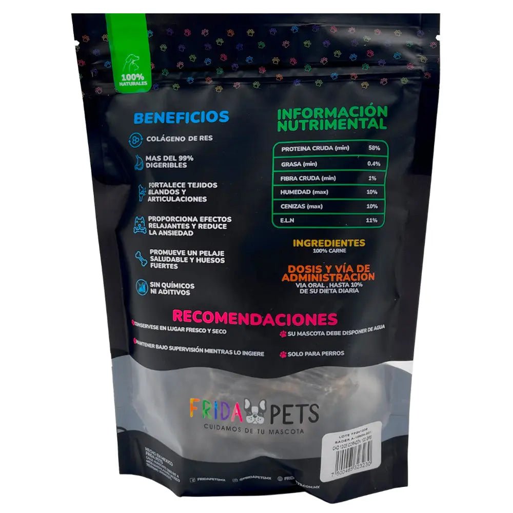 FRIDA NATURALS 3 BOLSAS DE CORAZON DE RES DESHIDRATADO PREMIOS PARA PERROS - FridaPets - Perro - Snacks - Frida Naturals