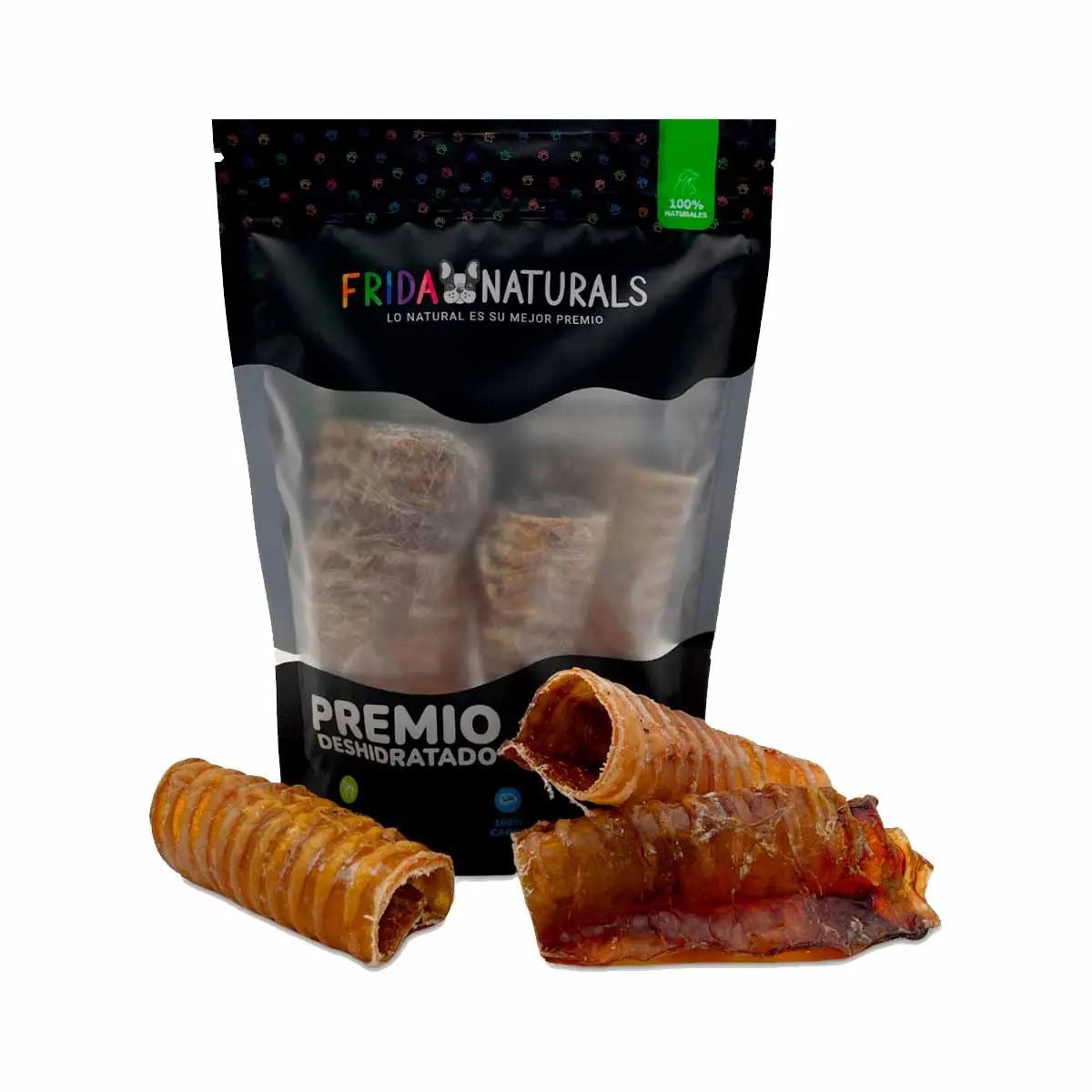 FRIDA NATURALS 3 BOLSAS DE TRAQUEA DE RES DESHIDRATADA PREMIOS PARA PERROS - FridaPets - Perro - Snacks - Frida Naturals