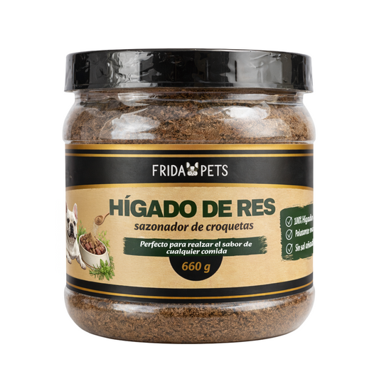 Sazonador Frida Pets de hígado de res, frasco de 660 g