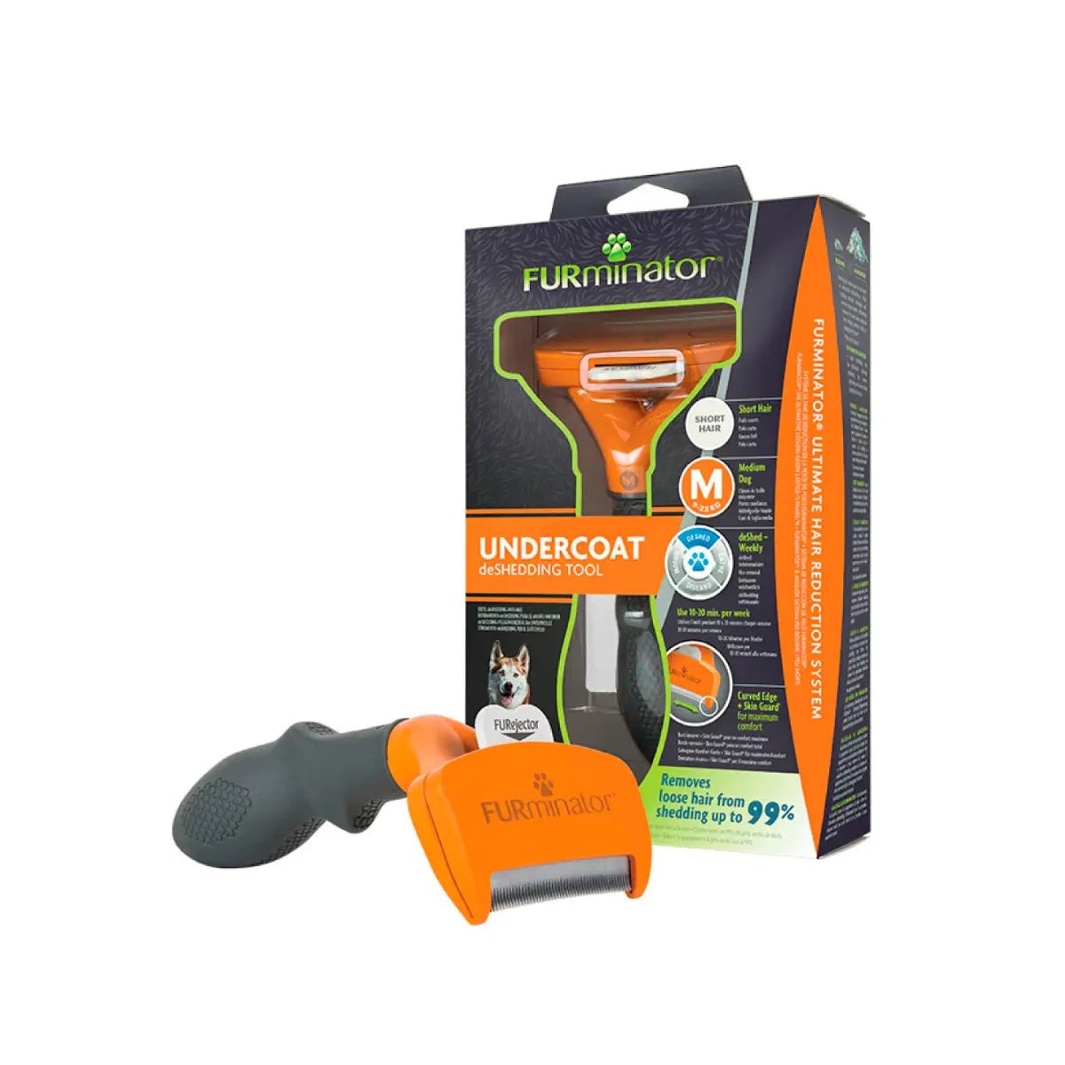 FURminator Cepillo Deslanador para Pelo Corto - Perros Medianos - FridaPets - Perro - Accesorios - FURminator