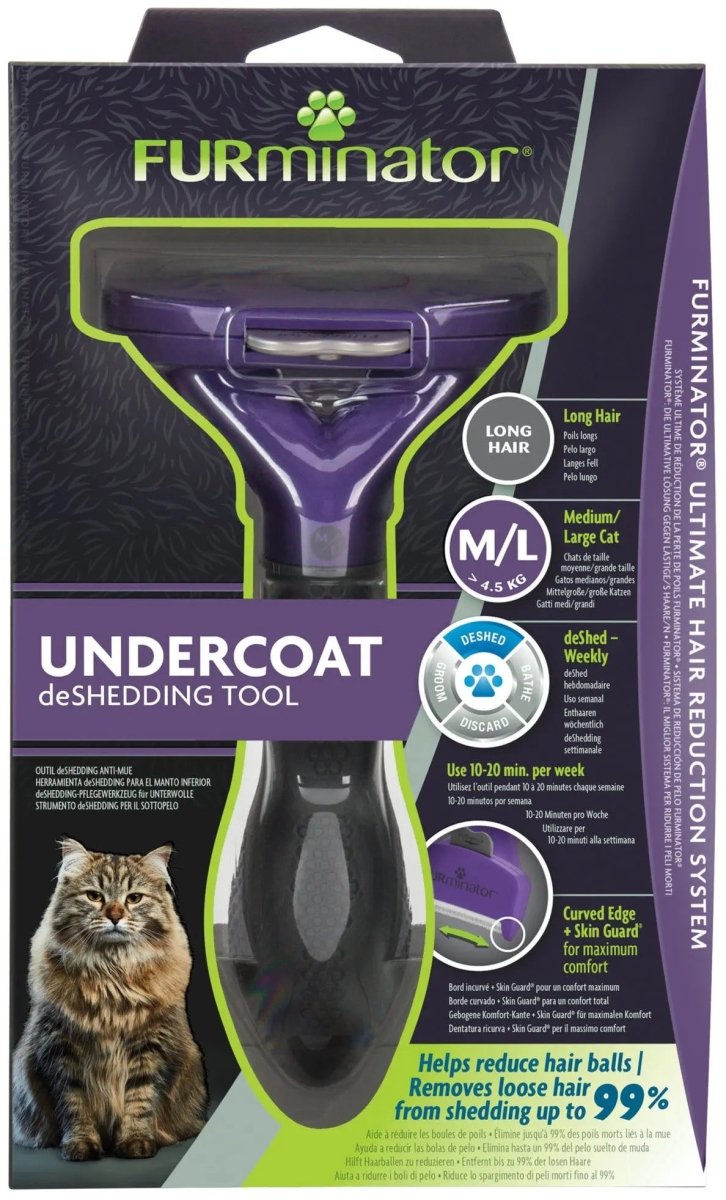 FURminator Cepillo Deslanador para Pelo Largo - Gatos Medianos y Grandes - FridaPets - Gato - Accesorios - FridaPets