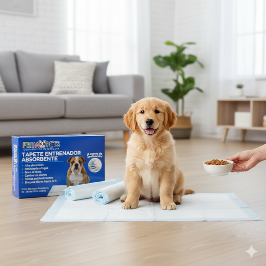 Tapete entrenador Frida Pets colocado para uso del perro