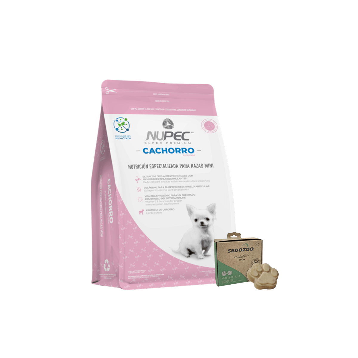 Nupec Cachorro Raza Mini 3kg + Jabón Sedozoo Herbal - FridaPets - Perro - Alimento - Seco - Nupec