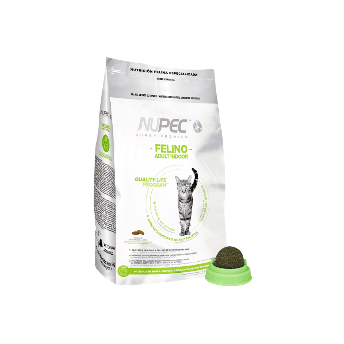 Nupec Indoor gato adulto 5kg + Regalo bola catnip - FridaPets - Gato - Alimento - Seco - Nupec