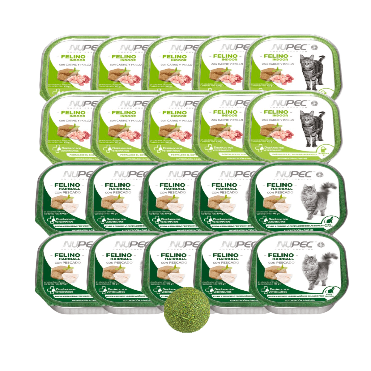 Pack 20 Latas Húmedas Gato Nupec Indoor y Hairball con Regalo Sorpresa - FridaPets - Gato - Alimento - Húmedo - Nupec