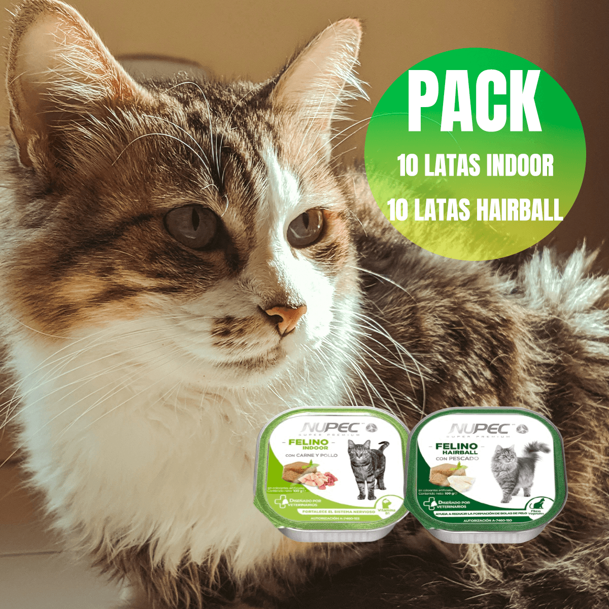 Pack 20 Latas Húmedas Gato Nupec Indoor y Hairball con Regalo Sorpresa - FridaPets - Gato - Alimento - Húmedo - Nupec