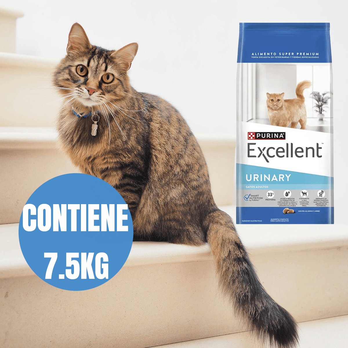 Pack Excellent Gato Adulto Urinary 7.5kg + Toallitas Húmedas - FridaPets - Gato - Alimento - Seco - Excellent