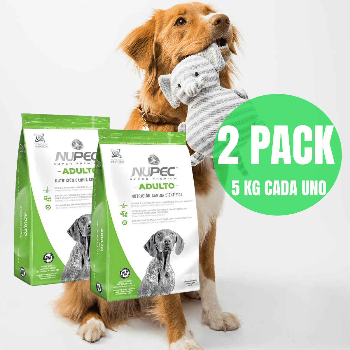 Paquete 2 Costales Nupec Perro Adulto 5kg C/u + Regalo - FridaPets - Perro - Alimento - Seco - Nupec