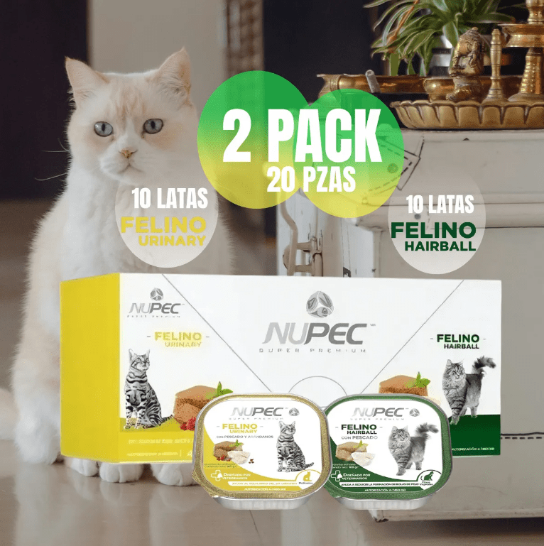 Paquete 20 Latas Nupec Gato 10 Urinary Y 10 Hairball + Regalo - FridaPets - Gato - Alimento - Húmedo - Nupec