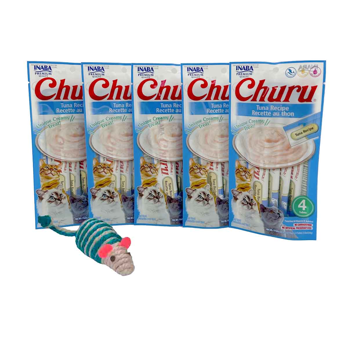 PAQUETE 20 PZ DE PREMIOS CHURUS PARA GATO ATÚN + REGALO - FridaPets - Gato - Alimento - Húmedo - INABA