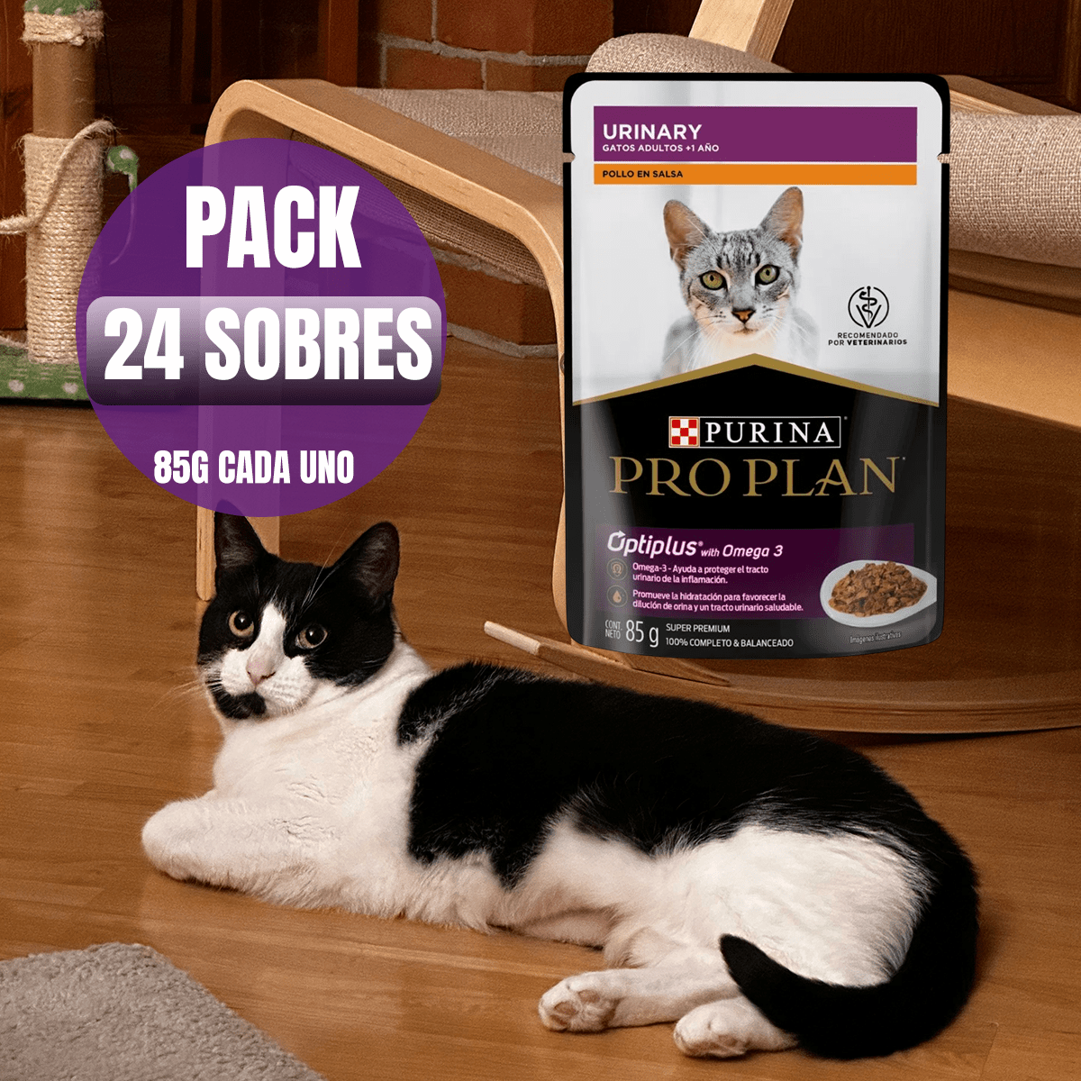 Paquete 24 Sobres De 85G Proplan Gato Urinary + Regalo juguete para gato - FridaPets - Gato - Alimento - Húmedo - ProPlan