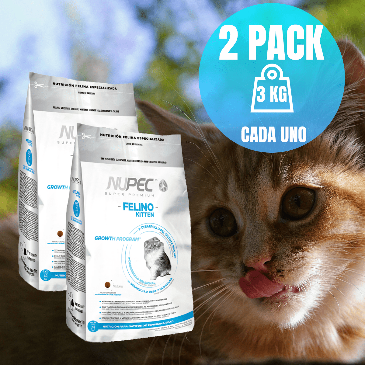 Paquete Nupec Felino Kitten 3kg + Regalo bolita catnip - FridaPets - Gato - Alimento - Seco - FridaPets