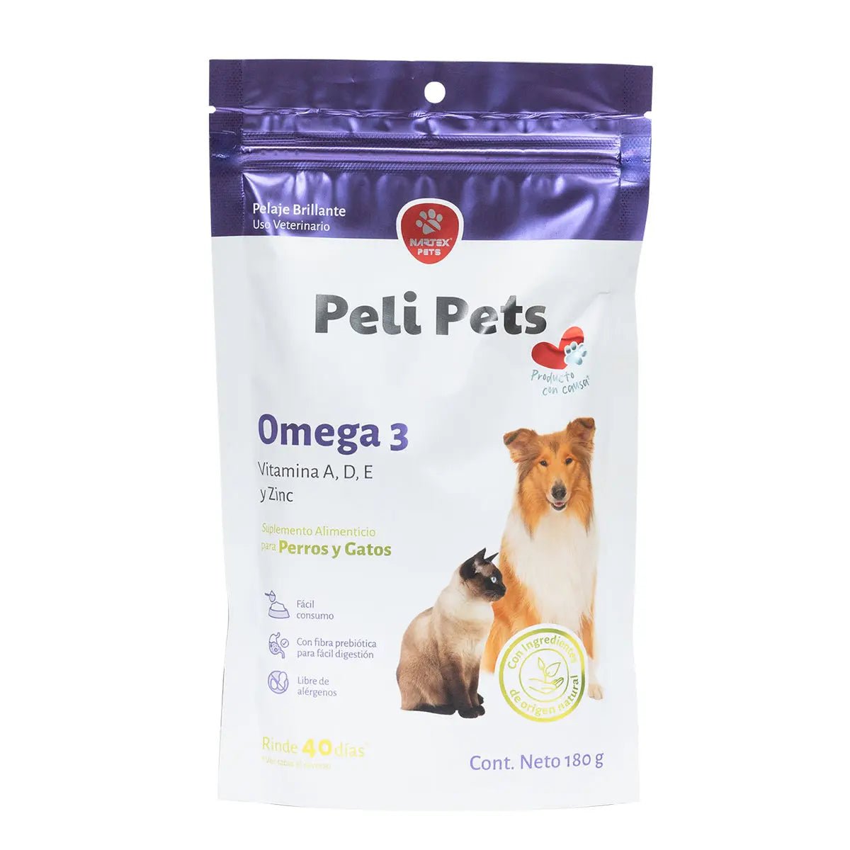Peli Pets Suplemento para Perros y Gatos con Omega 3 - Nartex - FridaPets - Perro y gato - Salud y bienestar - Nartex