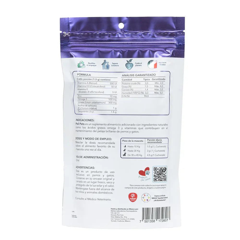 Peli Pets Suplemento para Perros y Gatos con Omega 3 - Nartex - FridaPets - Perro y gato - Salud y bienestar - Nartex