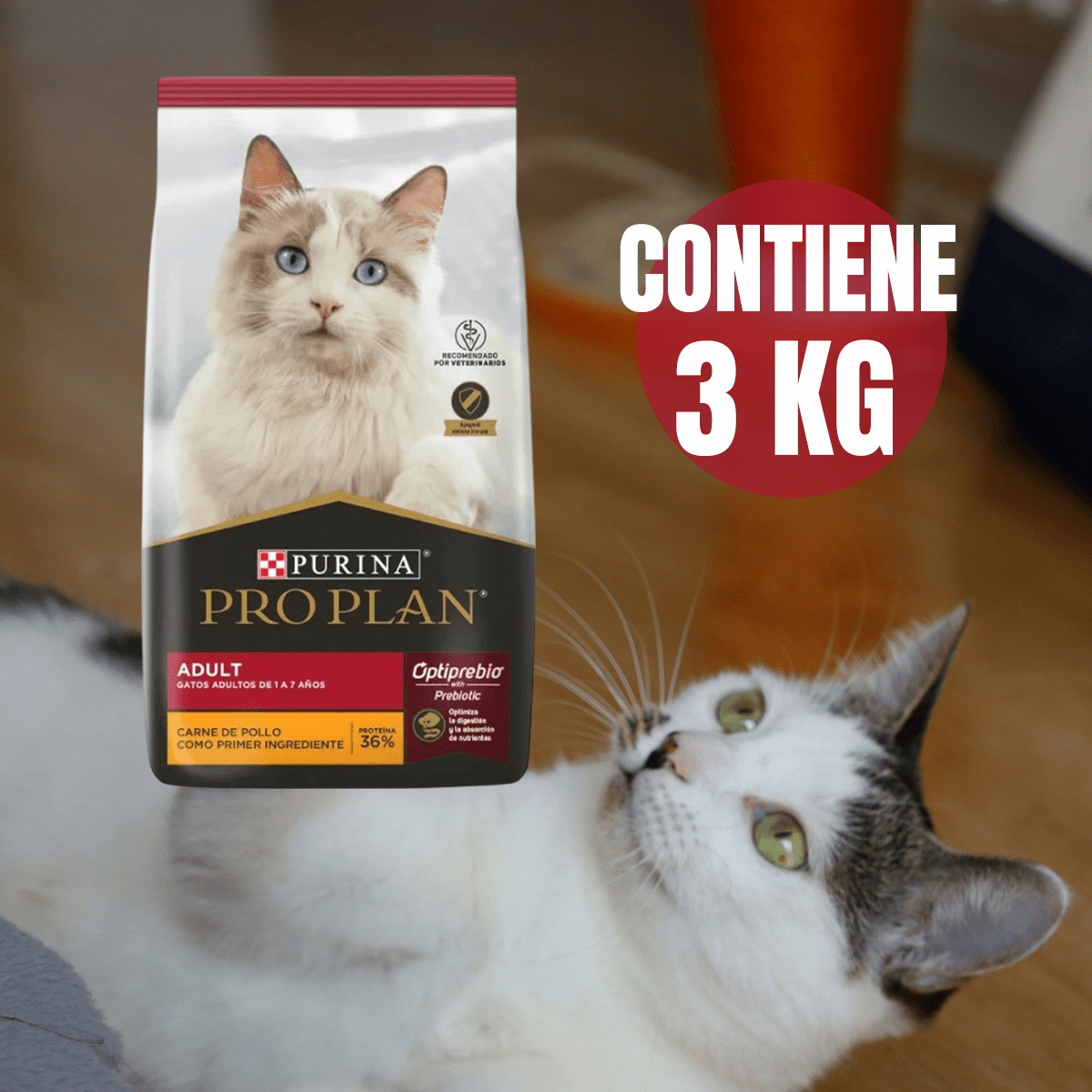 PROPLAN CROQUETAS GATO ADULTO 3KG (De 1 A 7 Años) + REGALO - FridaPets - Gato - Alimento - Seco - ProPlan