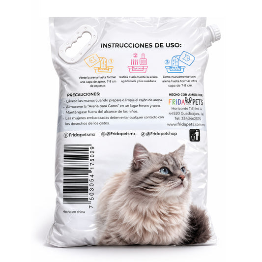 Reverso de arena Frida Pets de 11 kg con instrucciones de capa de 7 a 8 cm