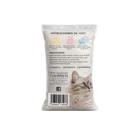 Reverso de arena Frida Pets de 5 kg con instrucciones de capa de 7 a 8 cm
